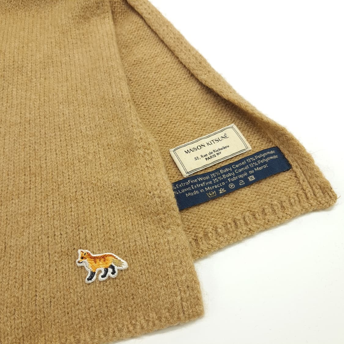 MX130 메종 키츠네 베이비 카멜 엑스트라파인 울 폭스 목도리 머플러 상품이미지4