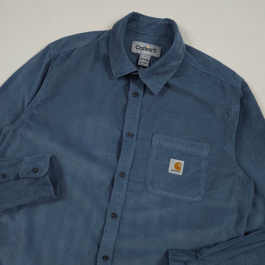 L(100) 칼하트 리워크 코듀로이셔츠 소프트코발트 상품이미지1