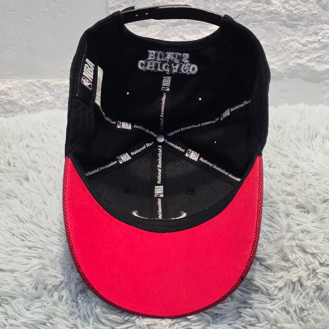 M1-3:NBA 시카고 불스 로고 캡 블랙 레드 프리사이즈 54-57cm 상품이미지6