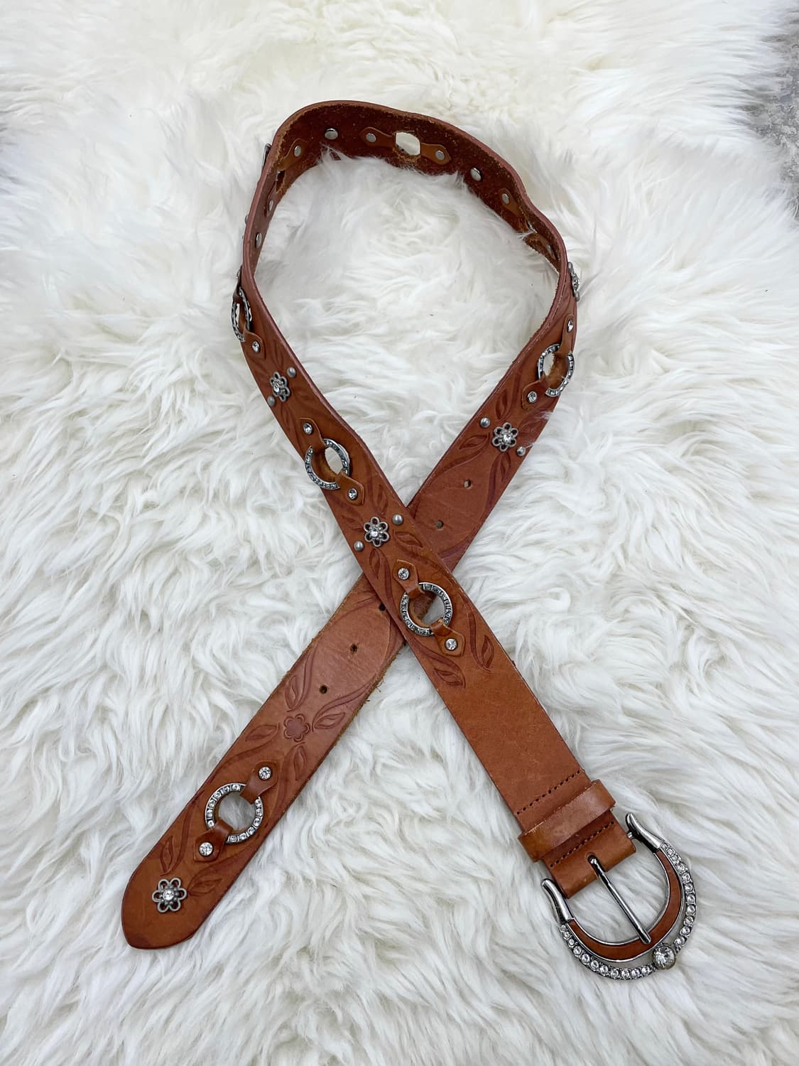 리얼레더 오리엔탈 큐빅 버클 벨트 상품이미지5