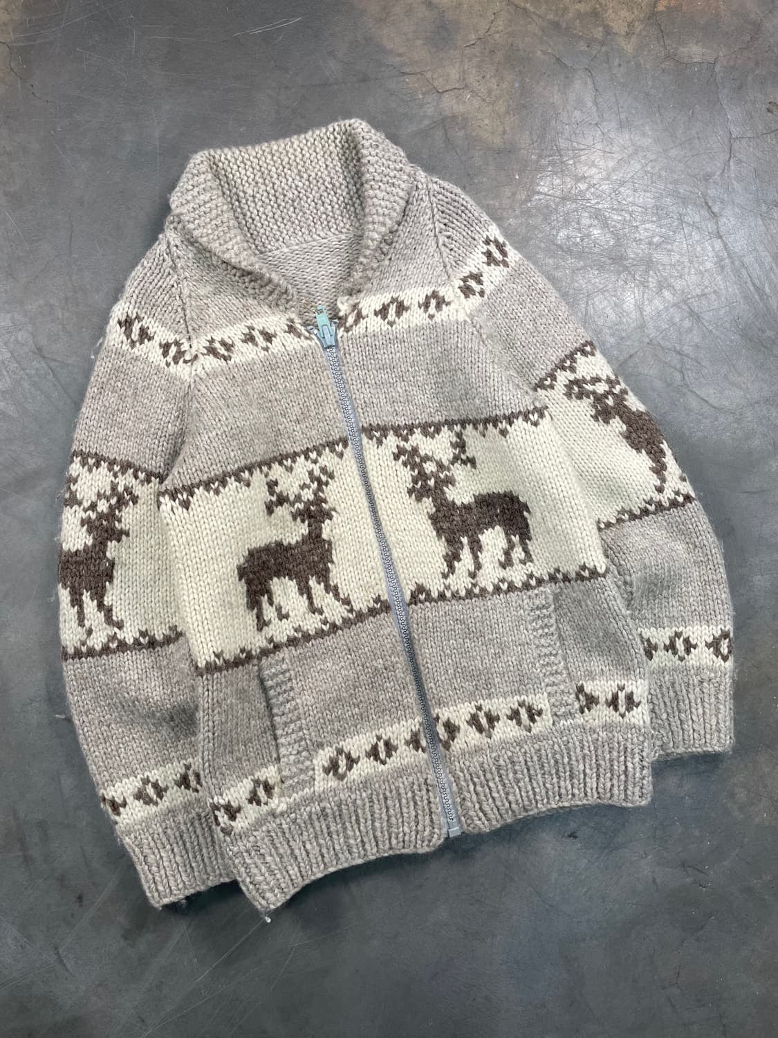 빈티지 코위찬 니트 집업 상품이미지2