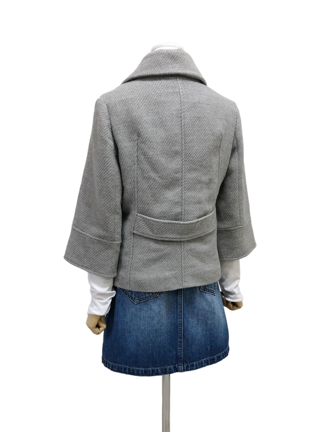 멜란지 그레이 히든 버튼 코트 상품이미지7