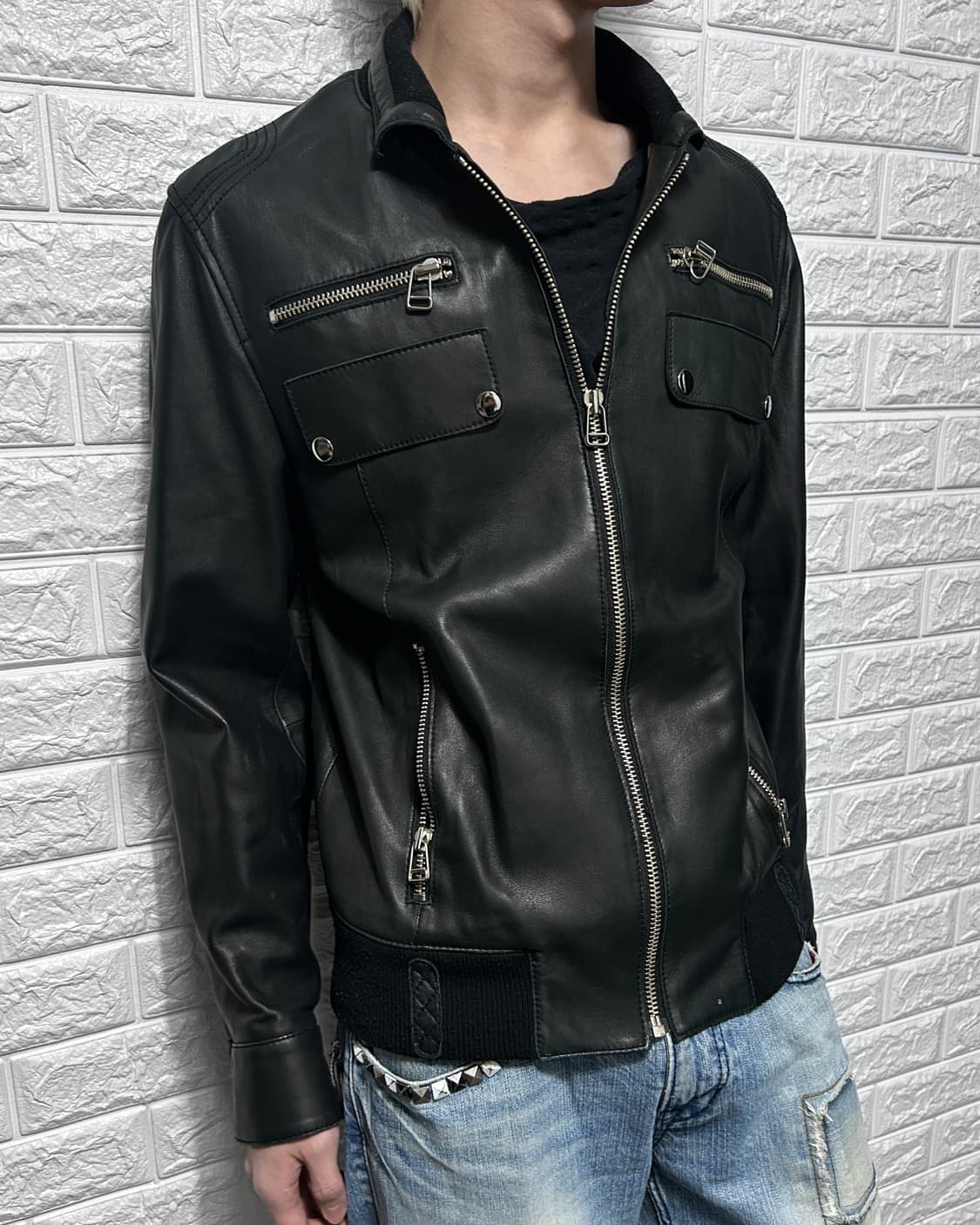 램스킨 레더 카라 자켓  상품이미지1