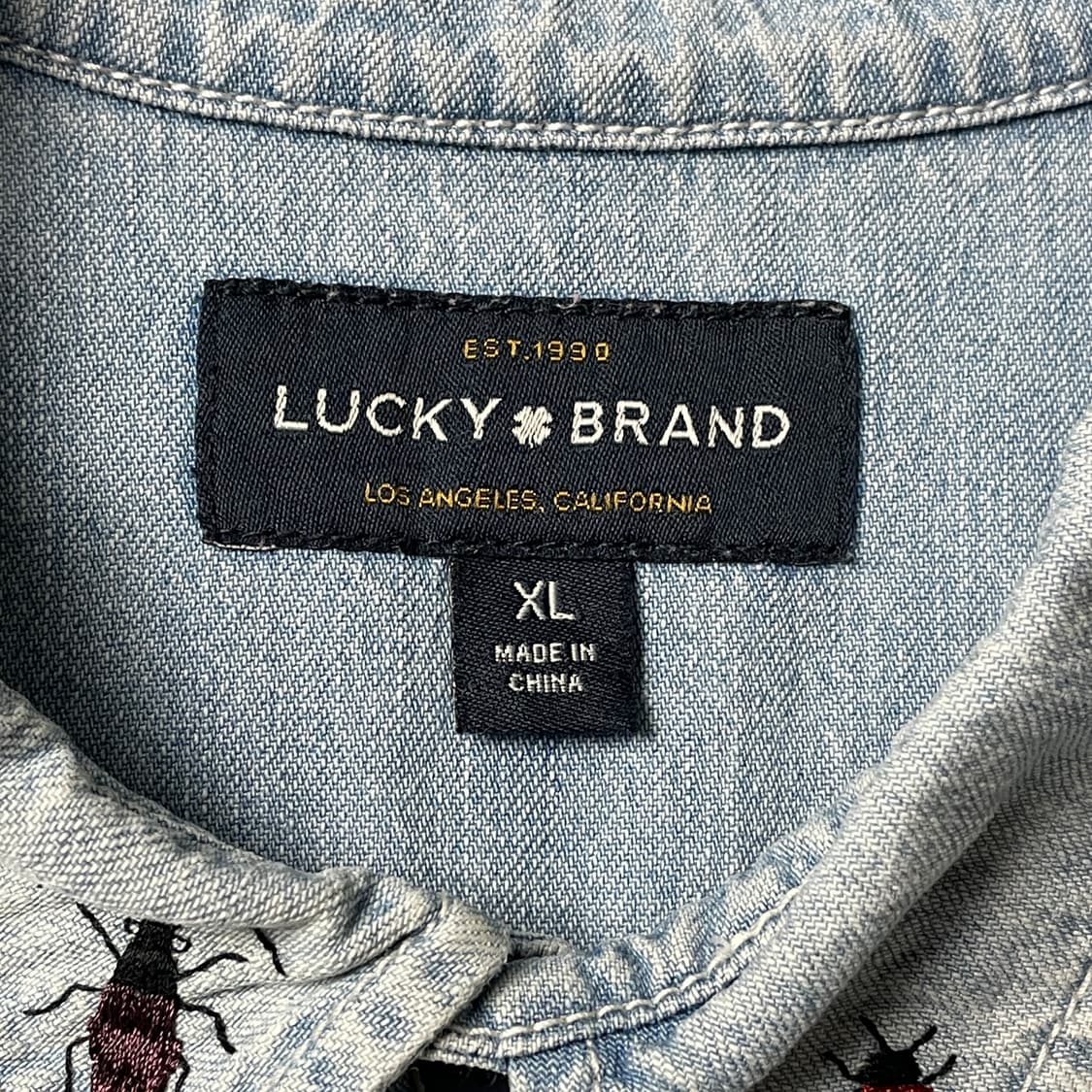 LUCKY BRAND 빈티지 워싱 자수 데님  코튼 셔츠 A00487 상품이미지9