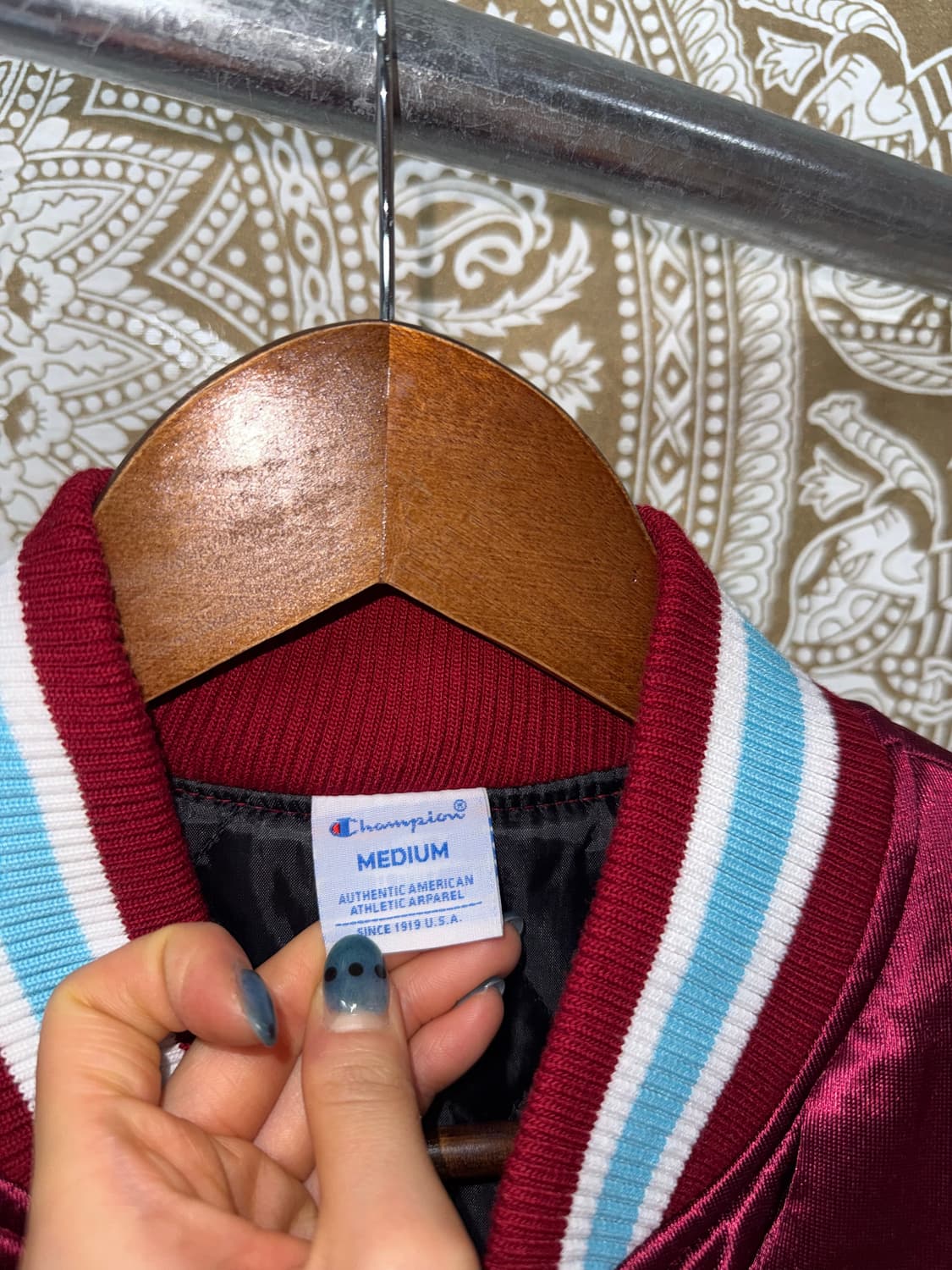 챔피온 빅로고 블루종 야구잠바 바시티자켓  상품이미지5