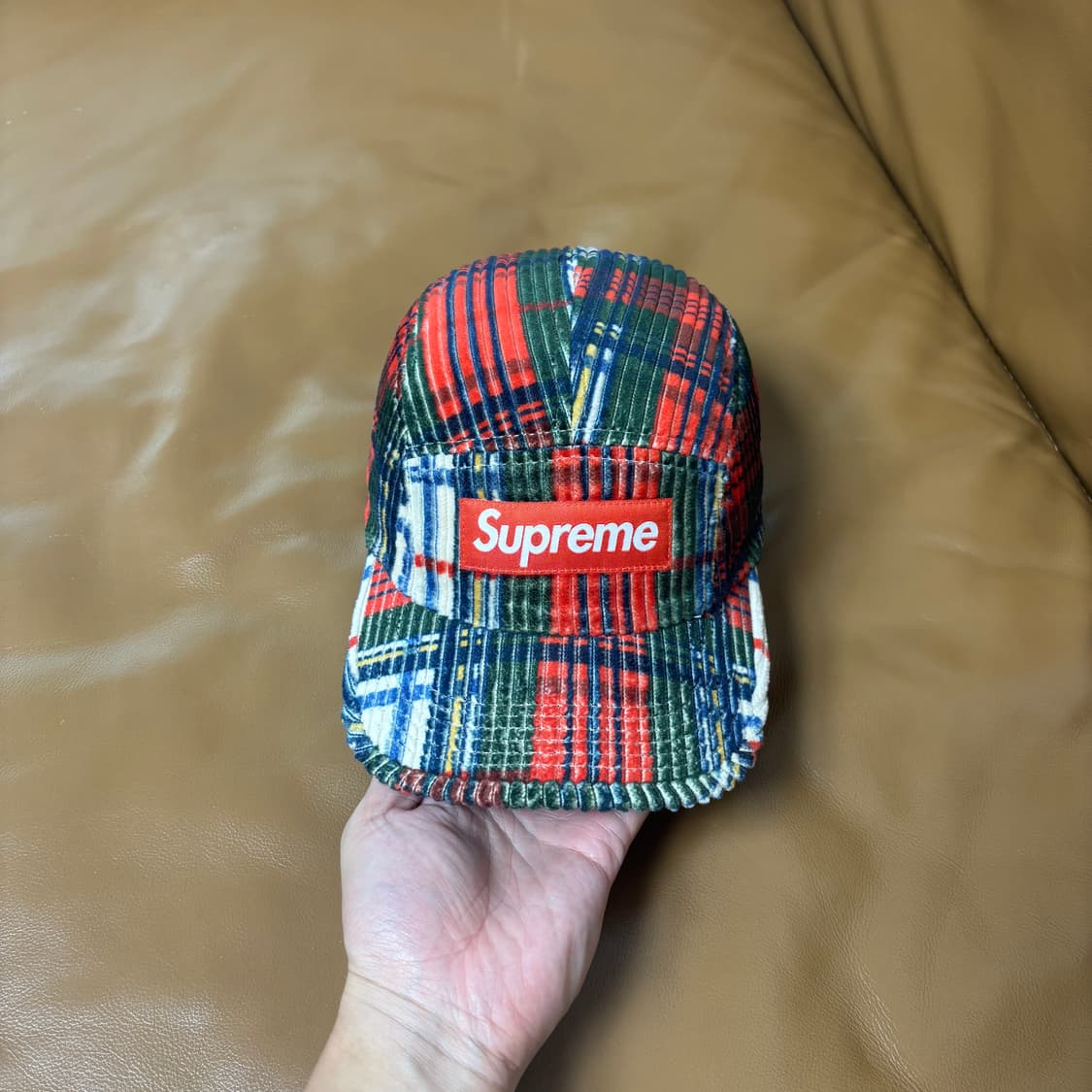 Supreme 슈프림 22ss 코듀로이 플레이드 체크 캠프캡 모자 상품이미지3