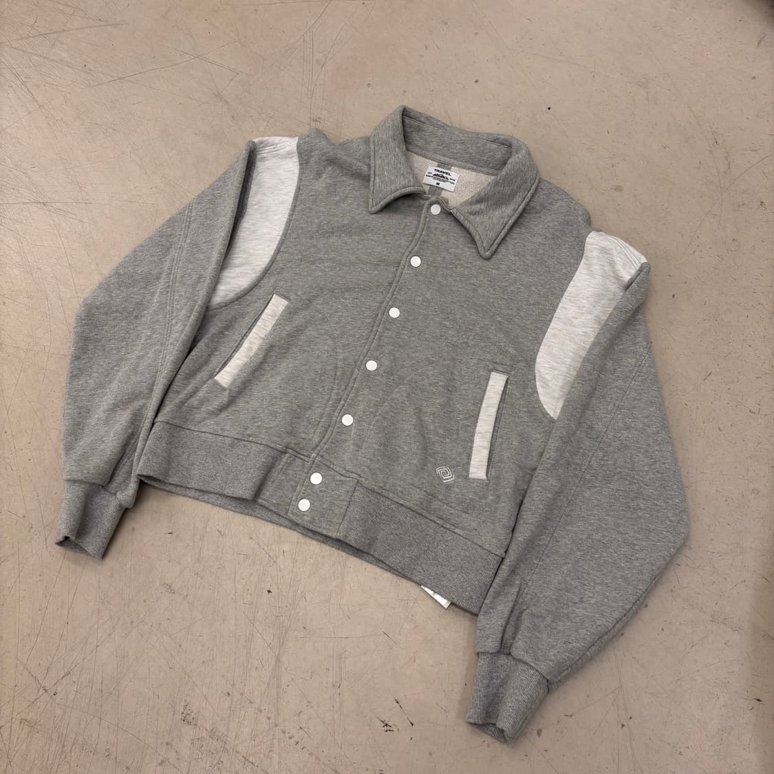 트래블 그레이 코튼 바시티 자켓 상품이미지1