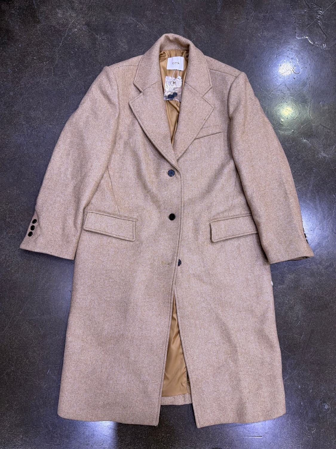CITTA 씨타 클래식 울 오버핏 코트 베이지 상품이미지6