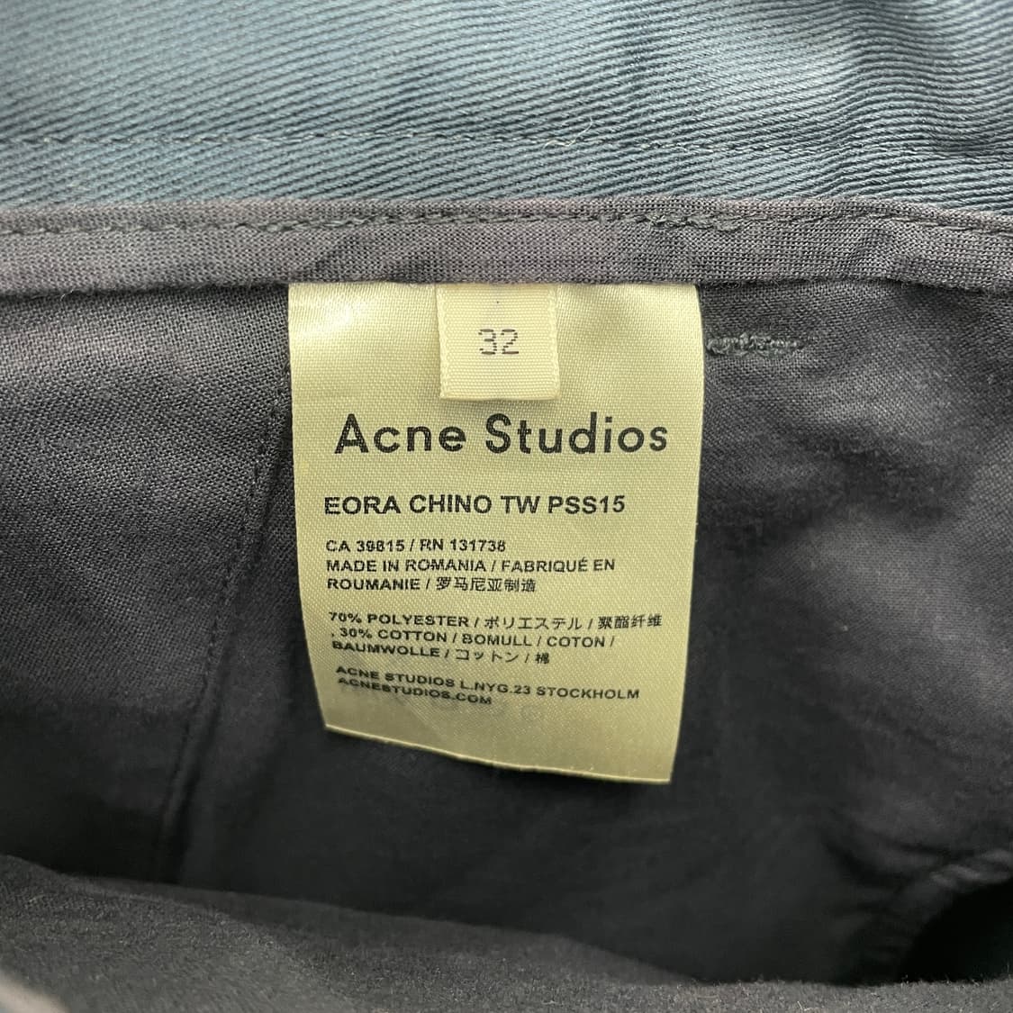 아크네 스튜디오 네이비 롤업 와이드 코튼 팬츠 상품이미지8