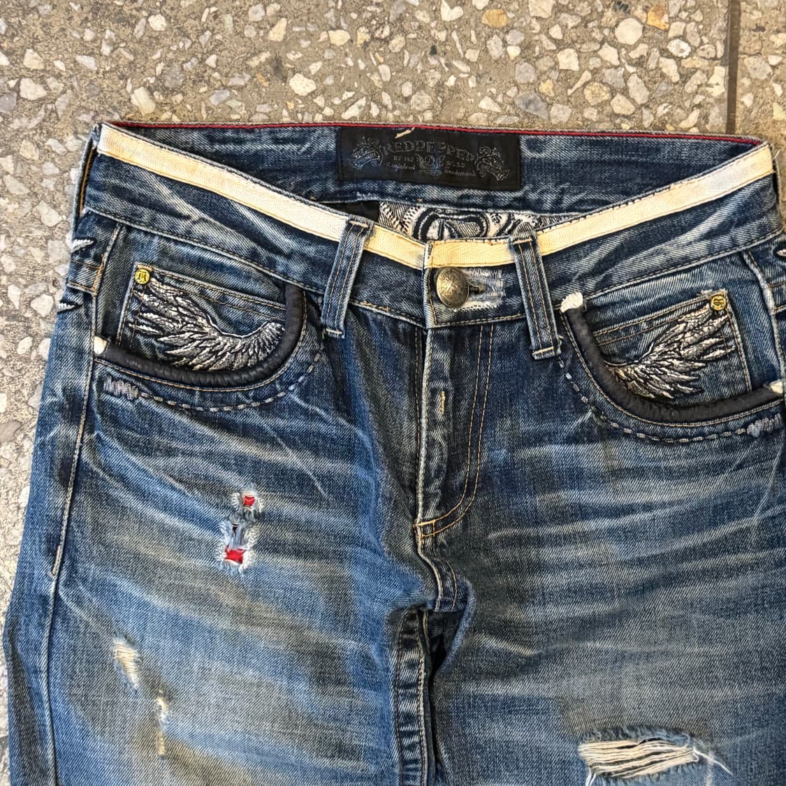 레드 페퍼 날개 패치 데님팬츠 상품이미지5