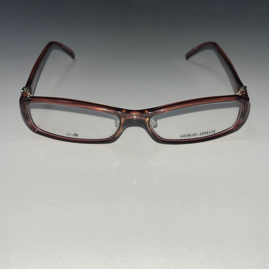 Giorgio Armani 큐빅 브라운 안경테 deadstock 상품이미지3