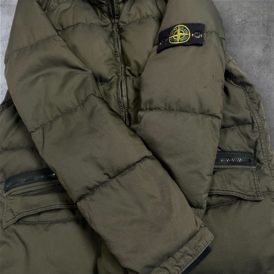 스톤아일랜드 Stone island 카키 라이트 써모 코튼 패딩 M 상품이미지8