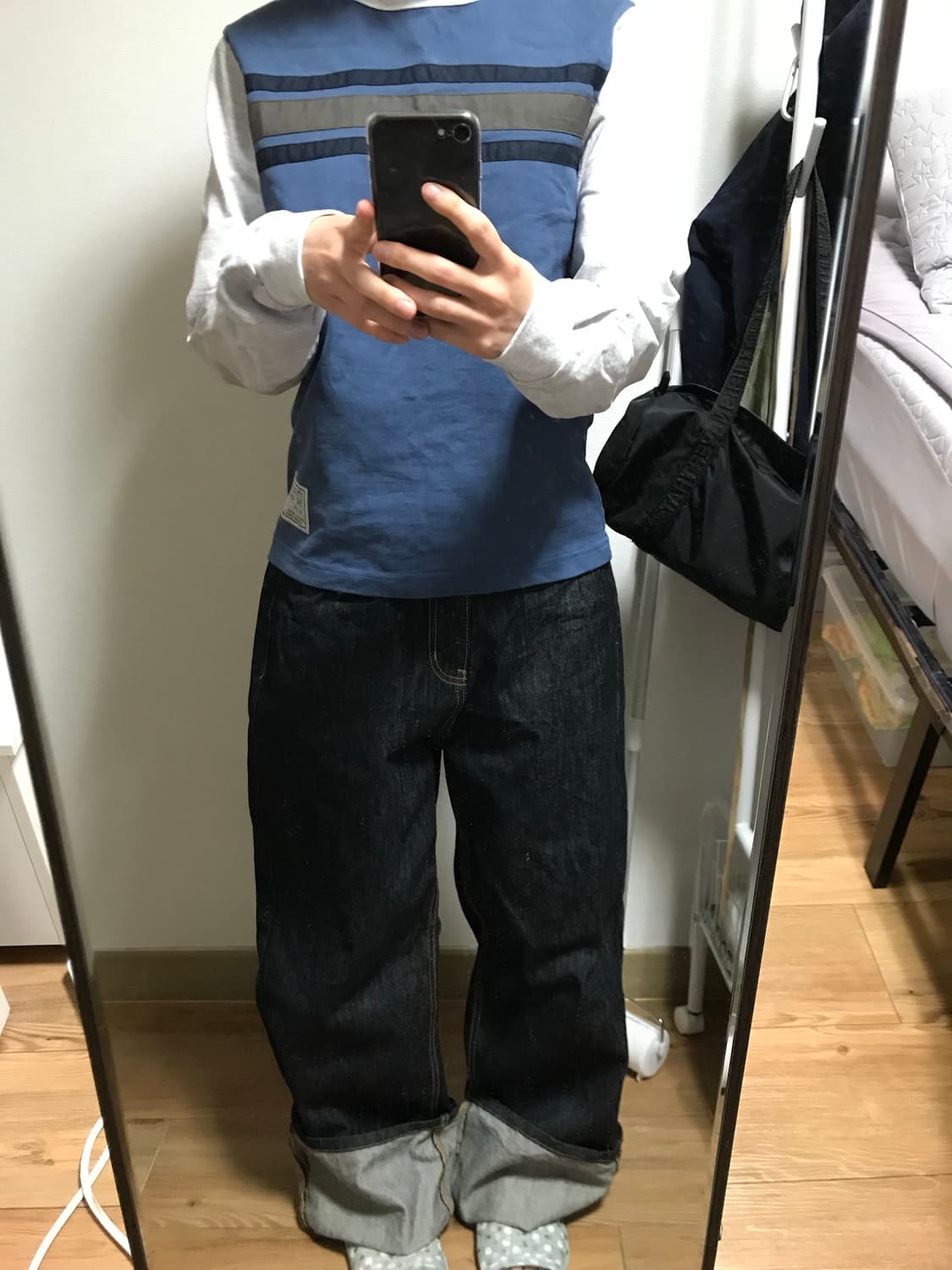 생지 롤업 데님팬츠 상품이미지1