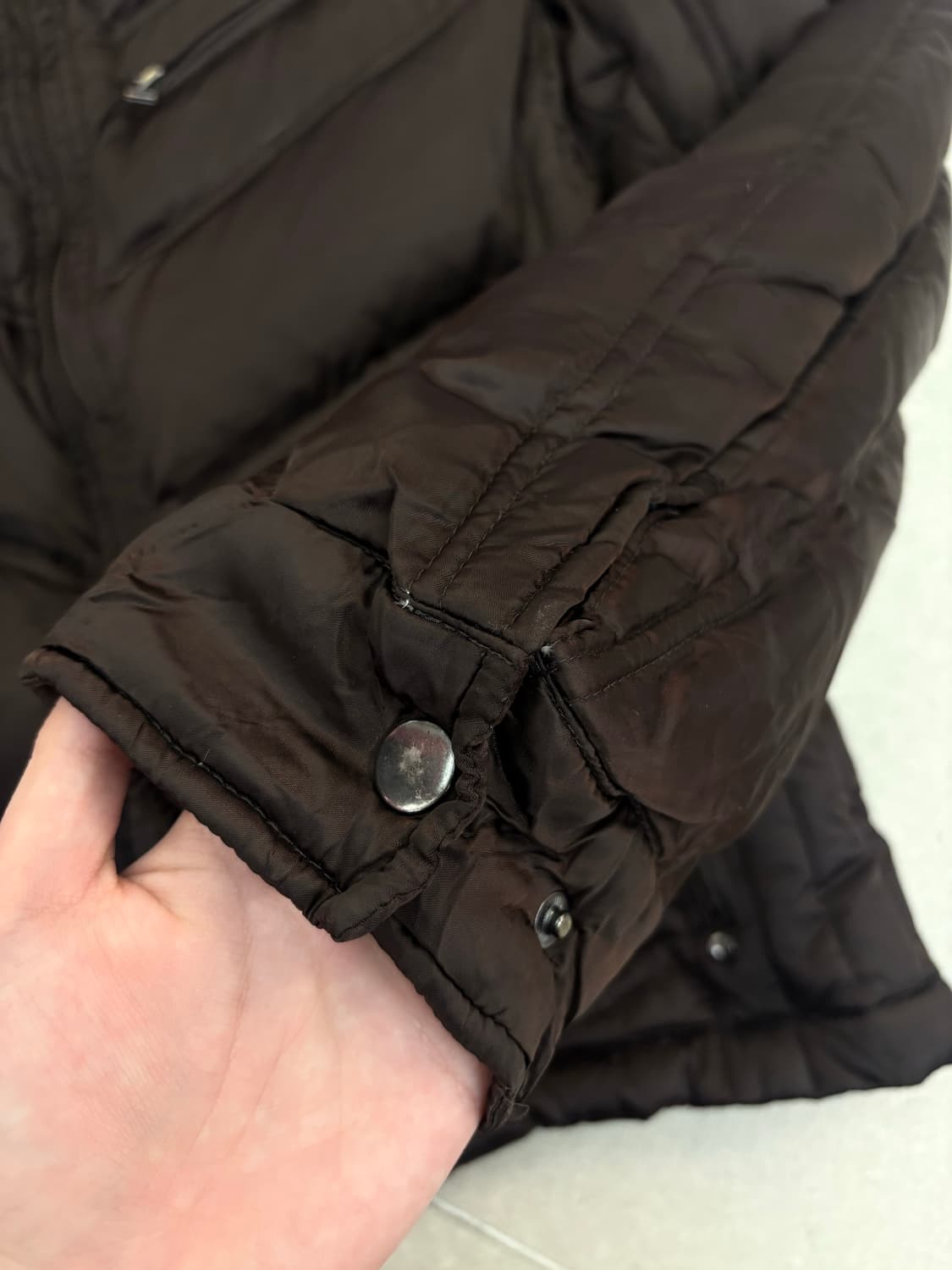 브라운 투웨이 퍼 패딩 상품이미지5