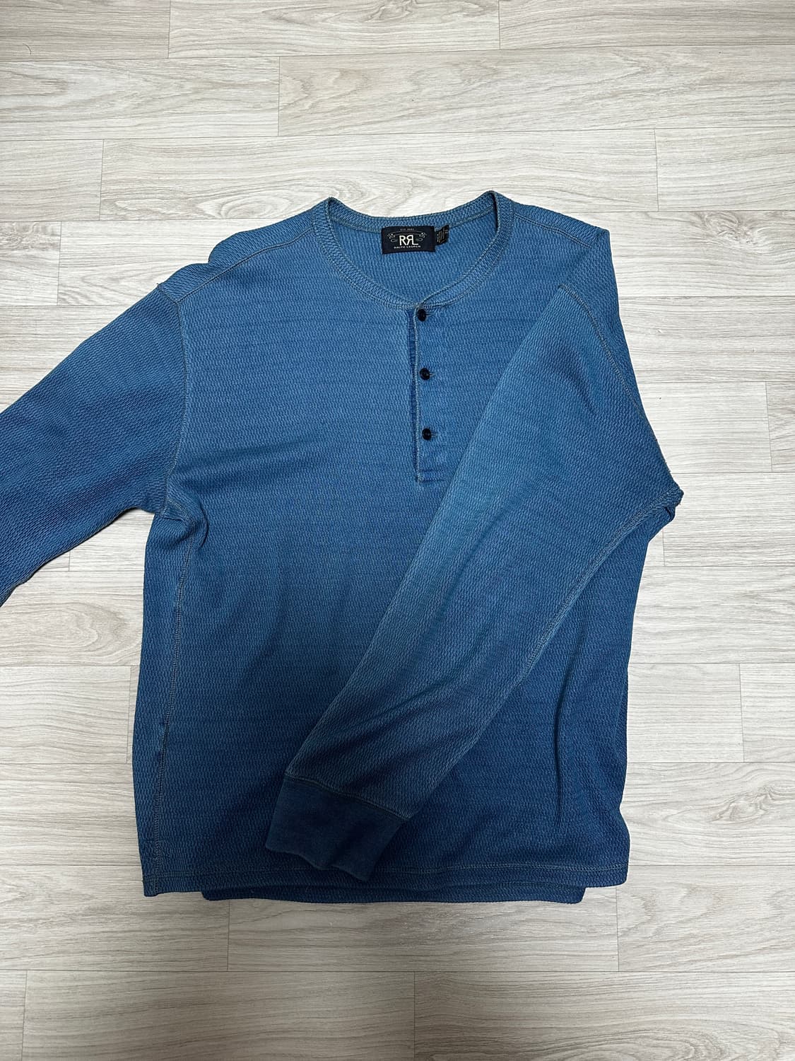 더블알엘 인디고 자카드 니트 헨리 xl 상품이미지2