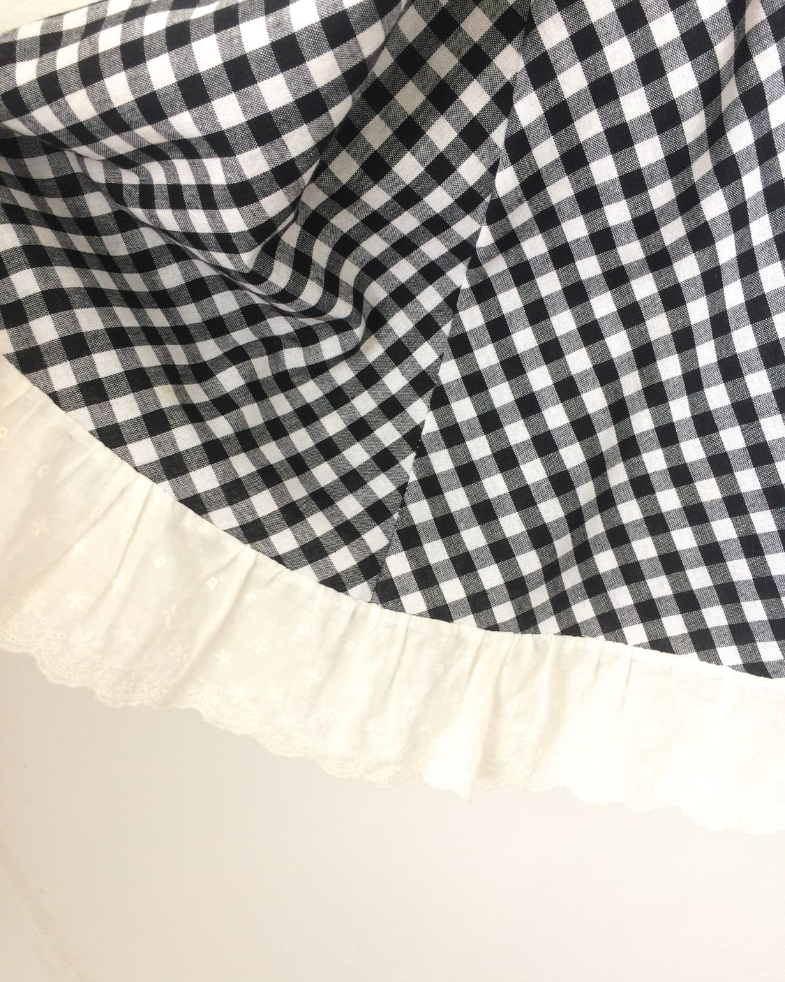 Punching trimming check pattern long ski 상품이미지4
