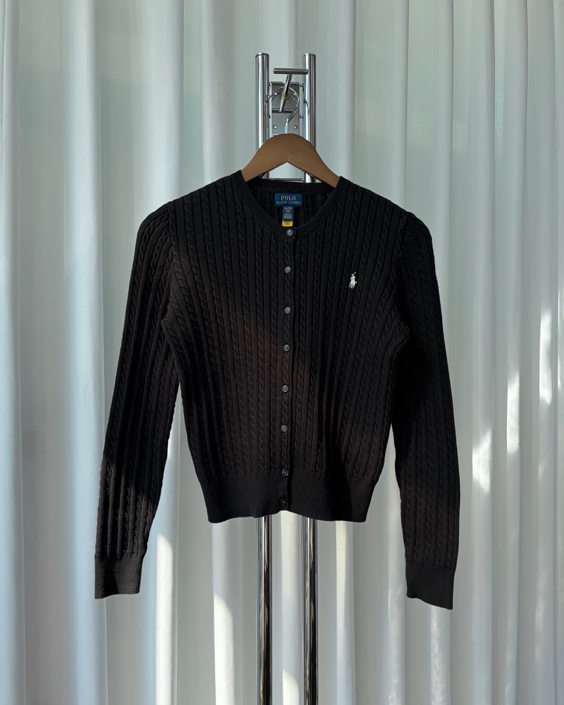[XL/16]폴로 랄프로렌 걸즈 케이블 니트 가디건 black 상품이미지4