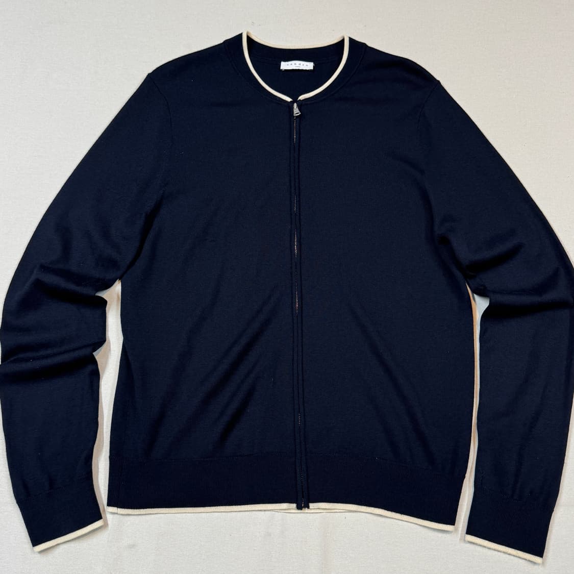 M) 산드로 네이비 라운드넥 니트 가디건 상품이미지2