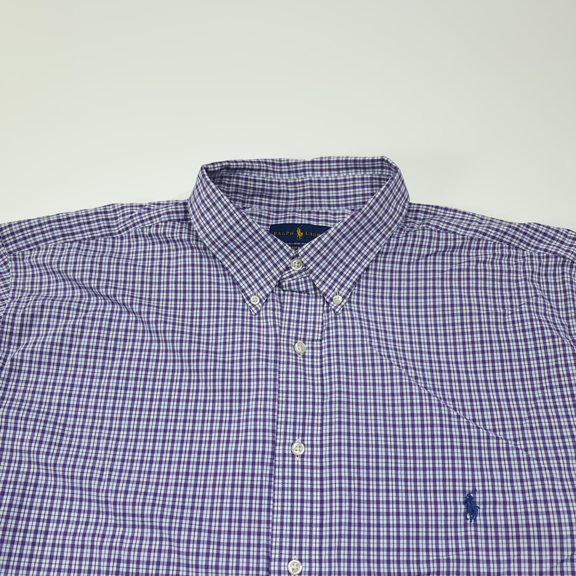 CL602 2XLT 폴로 마이크로 체크 퍼플 셔츠 남방 상품이미지2