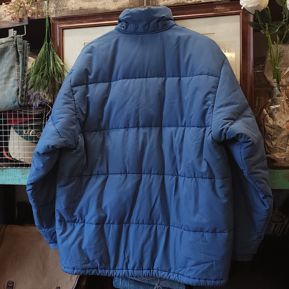 90s 폴로 다운 패딩 파스텔 블루 마운틴 파카 L 상품이미지4