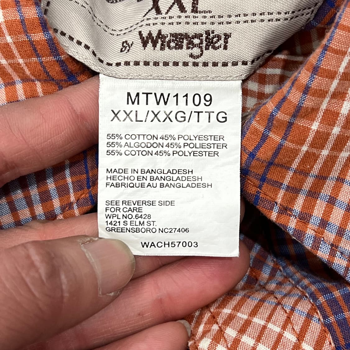 랭글러 투포켓 체크셔츠 s09198 상품이미지7