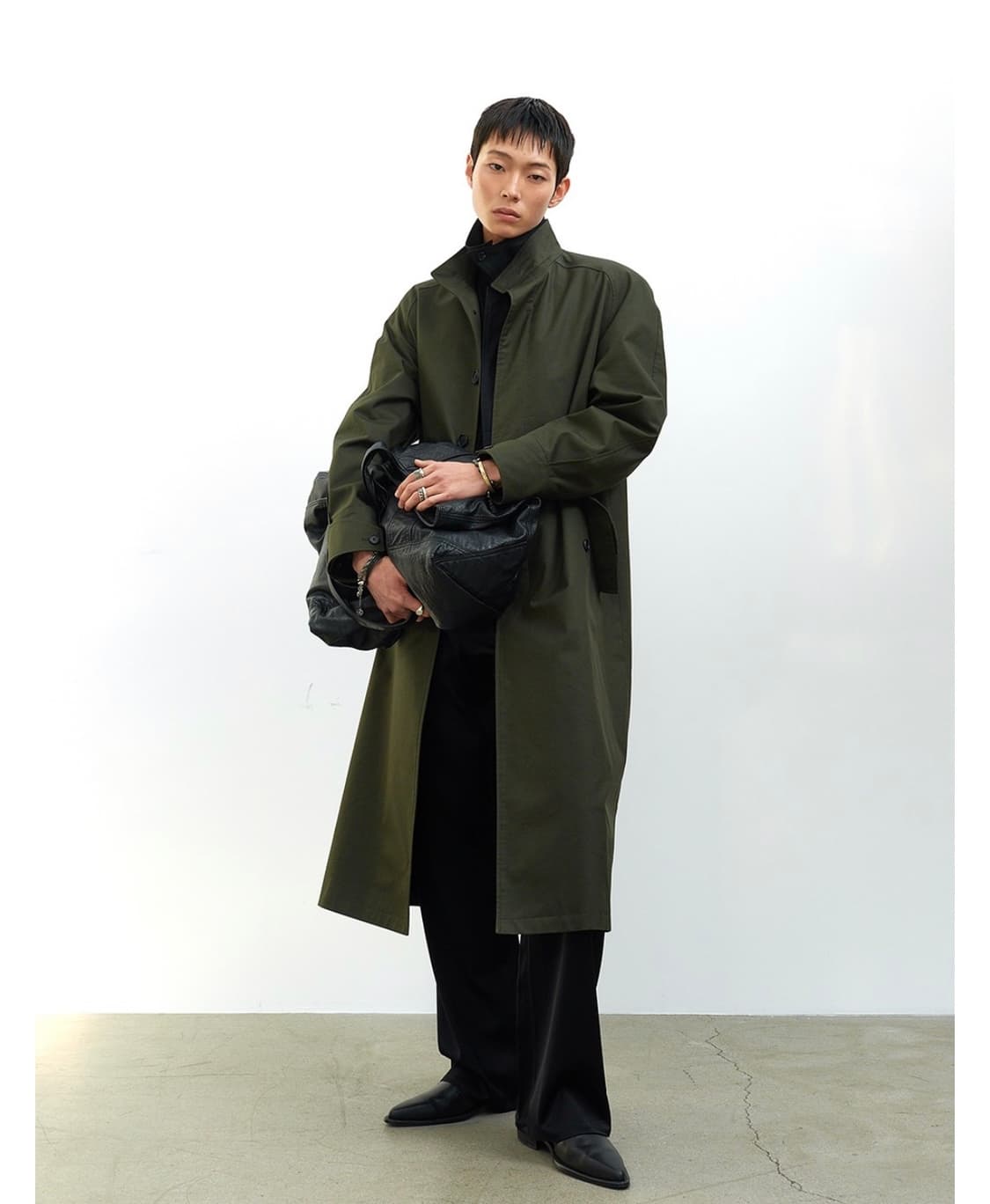 알렌느 하이넥 밀리터리 코트 올리브 2사이즈 상품이미지1