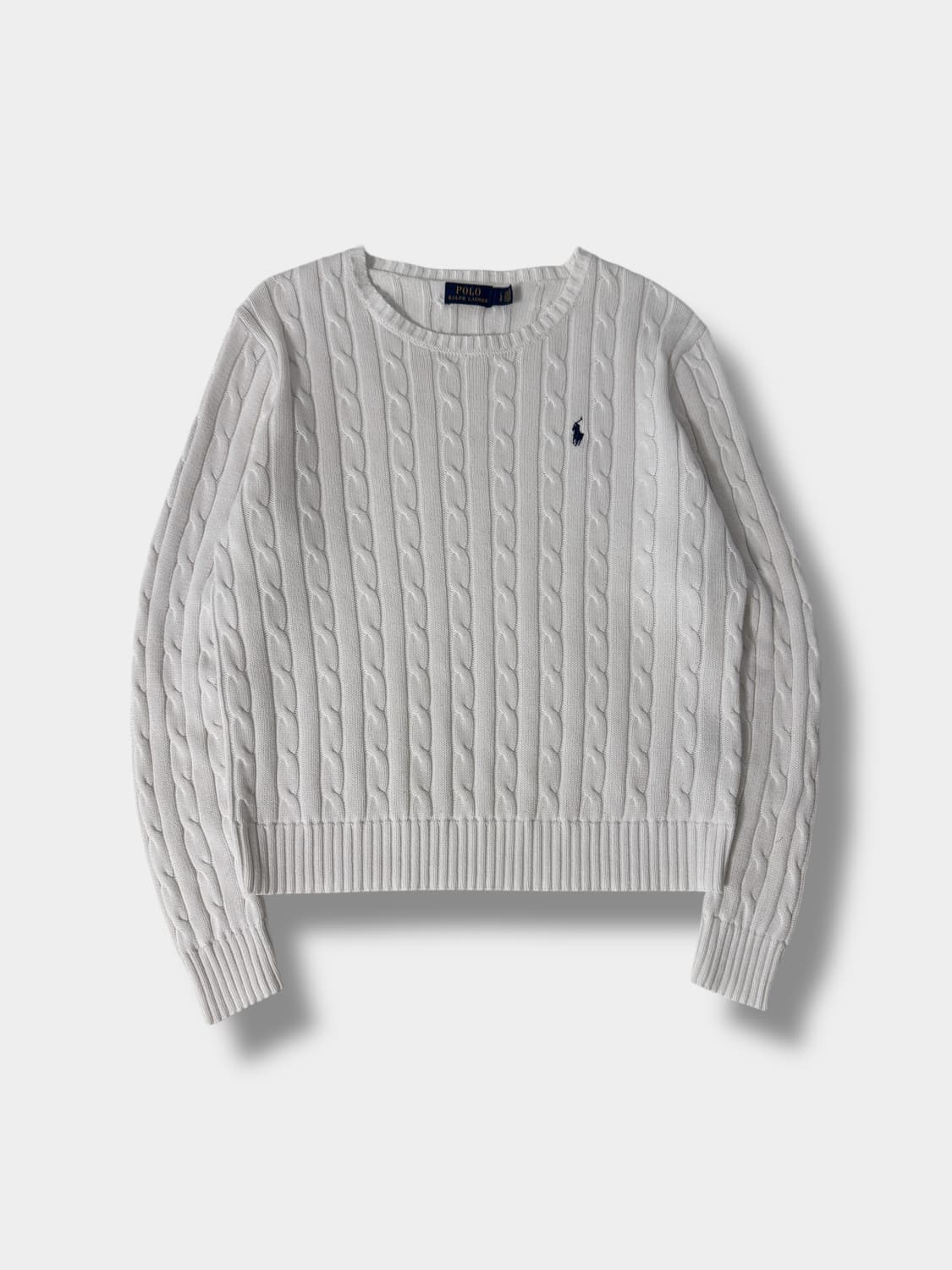 폴로 랄프로렌 신형 화이트 코튼 꽈배기 니트 상품이미지1