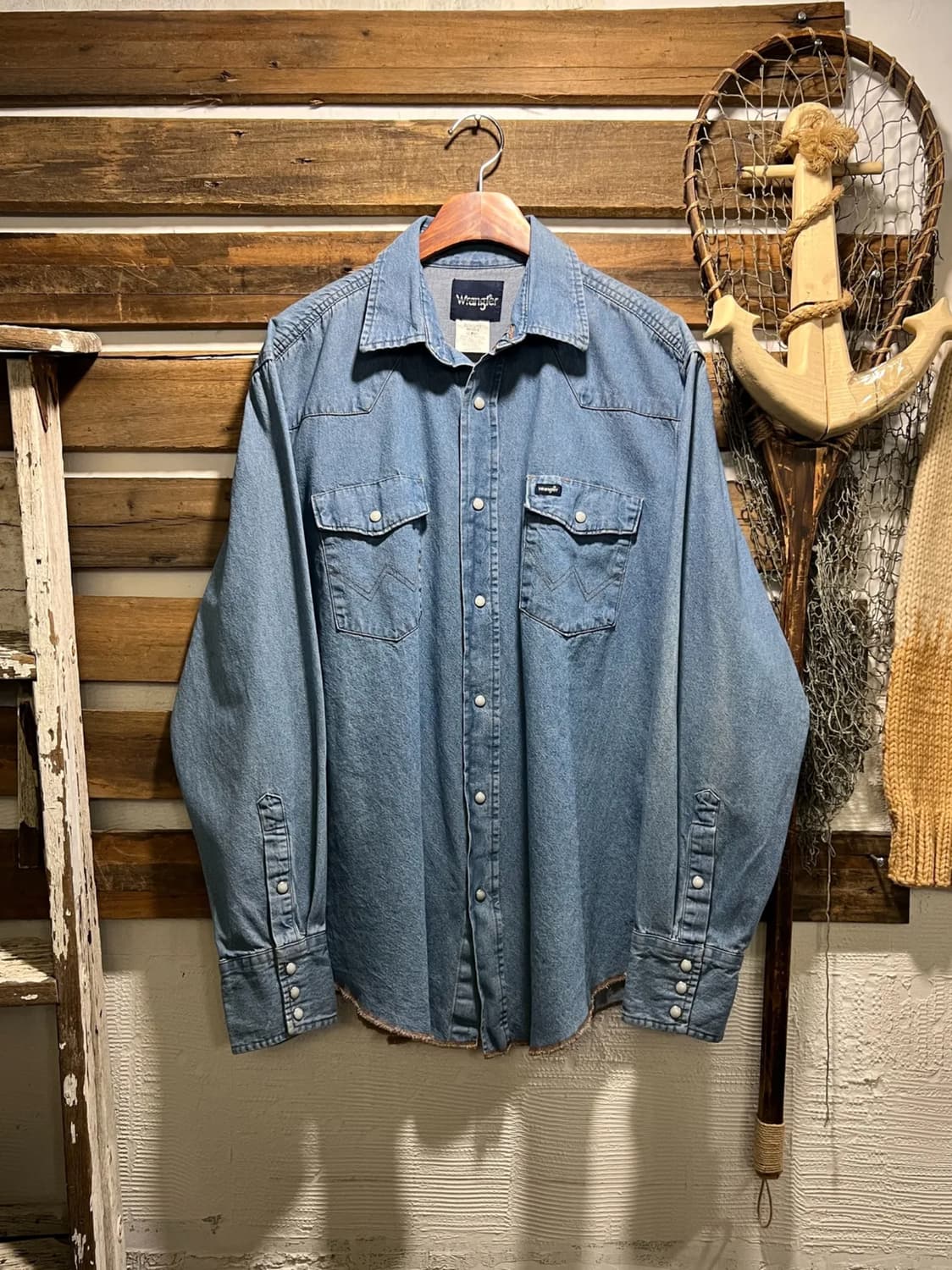 [XL]랭글러 USA 버튼다운 웨스턴 데님 셔츠 상품이미지1