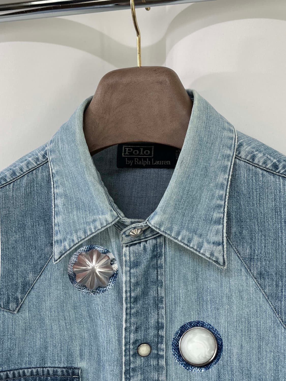 폴로 랄프로렌 콘초 사우스 웨스턴 워시드 데님 셔츠 상품이미지6