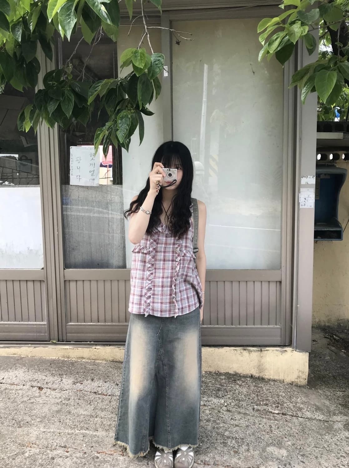 시즐 seezul 리빈 빈티지 롱스커트 중청 S 상품이미지2