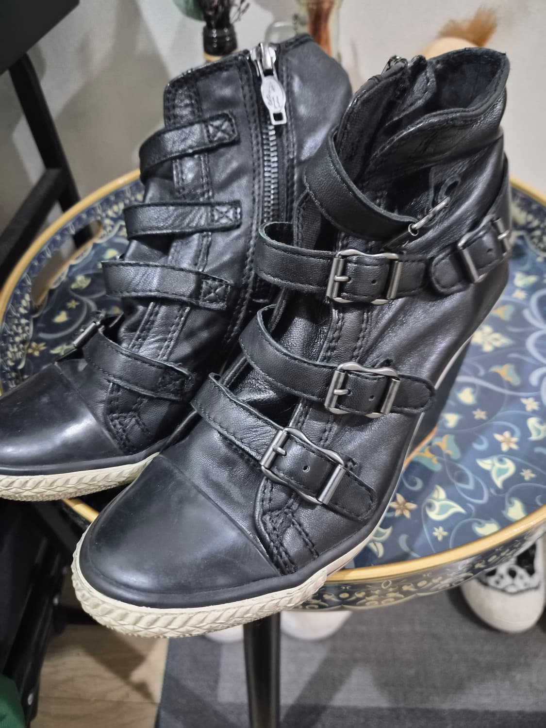 Ash 웨지힐 가죽(올블랙) 상품이미지6