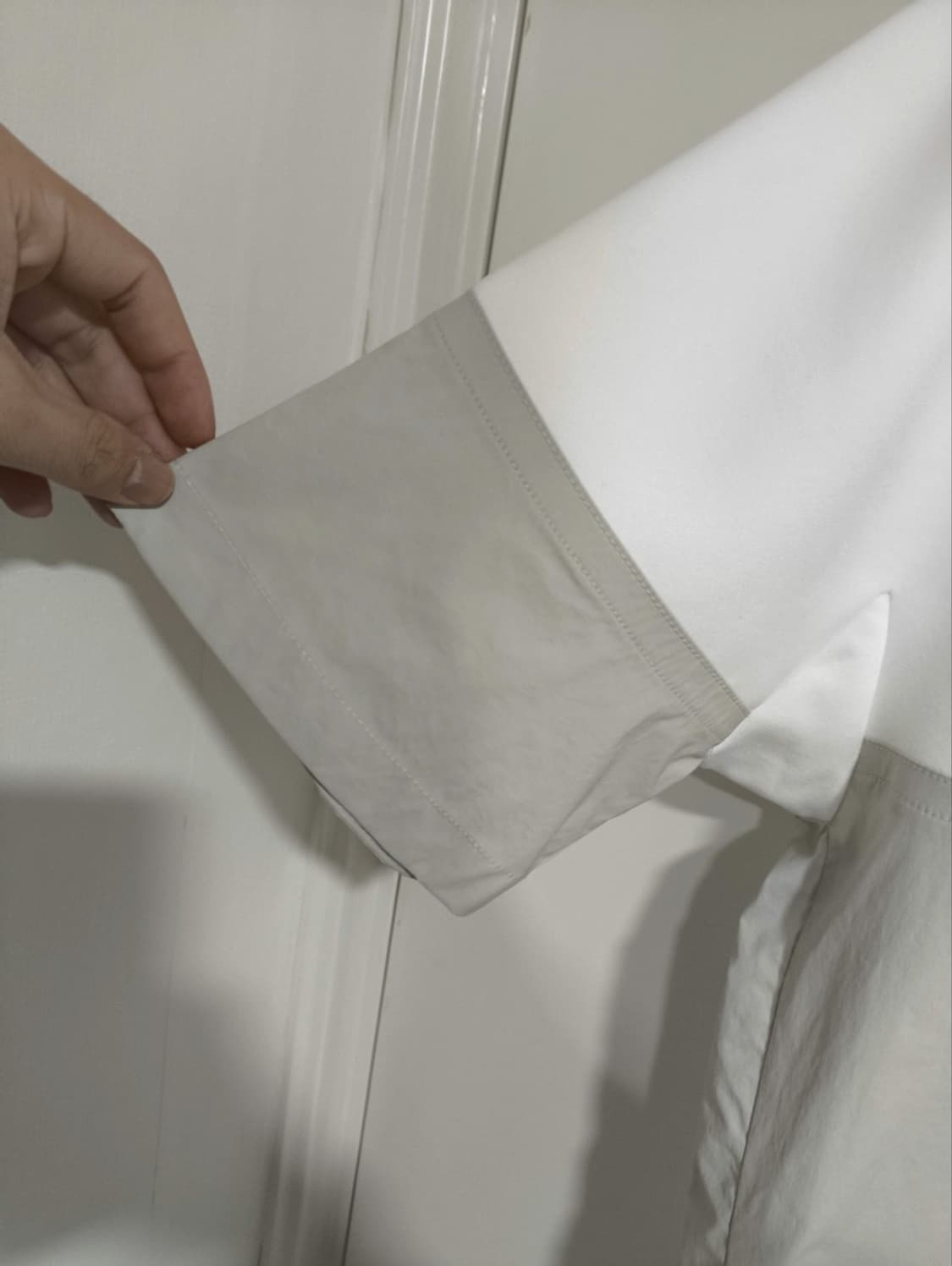 100 한섬 시스템 컬러블록 반집업 반팔티셔츠 상품이미지3