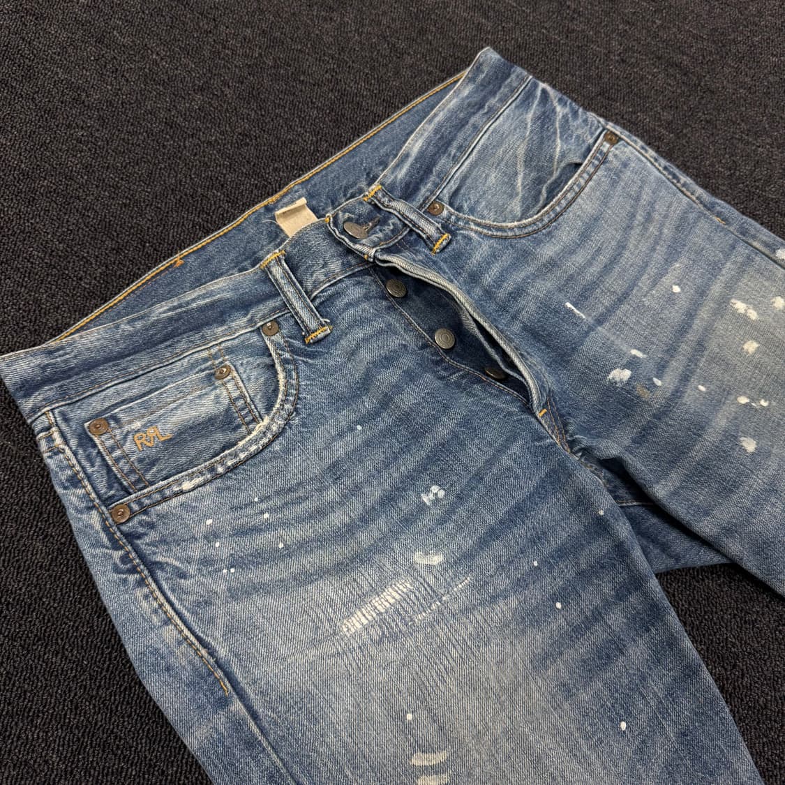 RRL 더블알엘 페인팅 데미지 데님 팬츠  상품이미지4