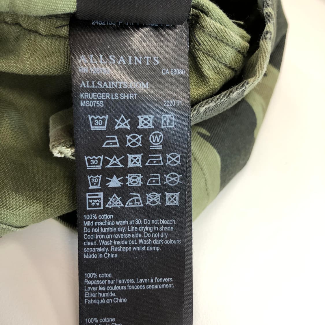 올세인츠 카모빈티지 셔츠 M 상품이미지6