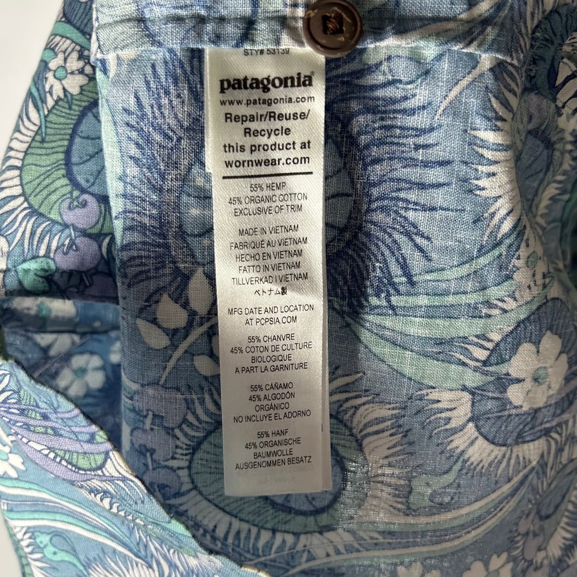 [patagonia] 파타고니아 플라워 패턴 반팔 셔츠 상품이미지5