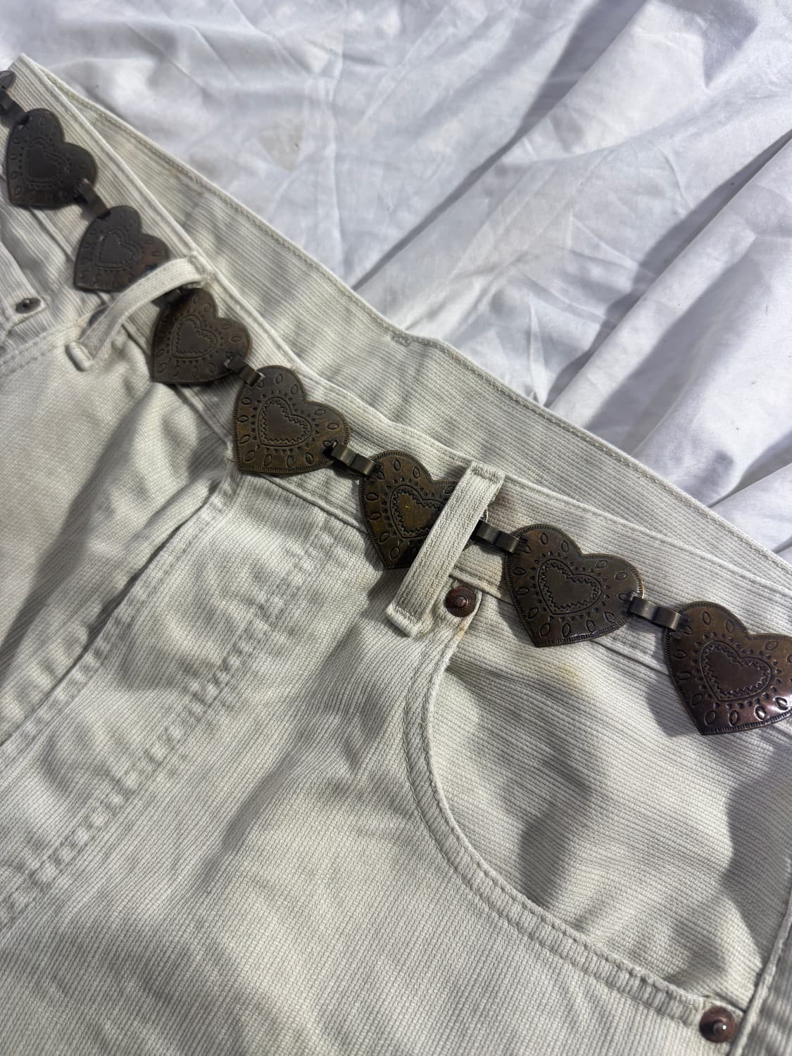 빈티지 하트 콘초 링크 벨트 네크리스 네이티브 아메리칸 보헤미안 히피 상품이미지3