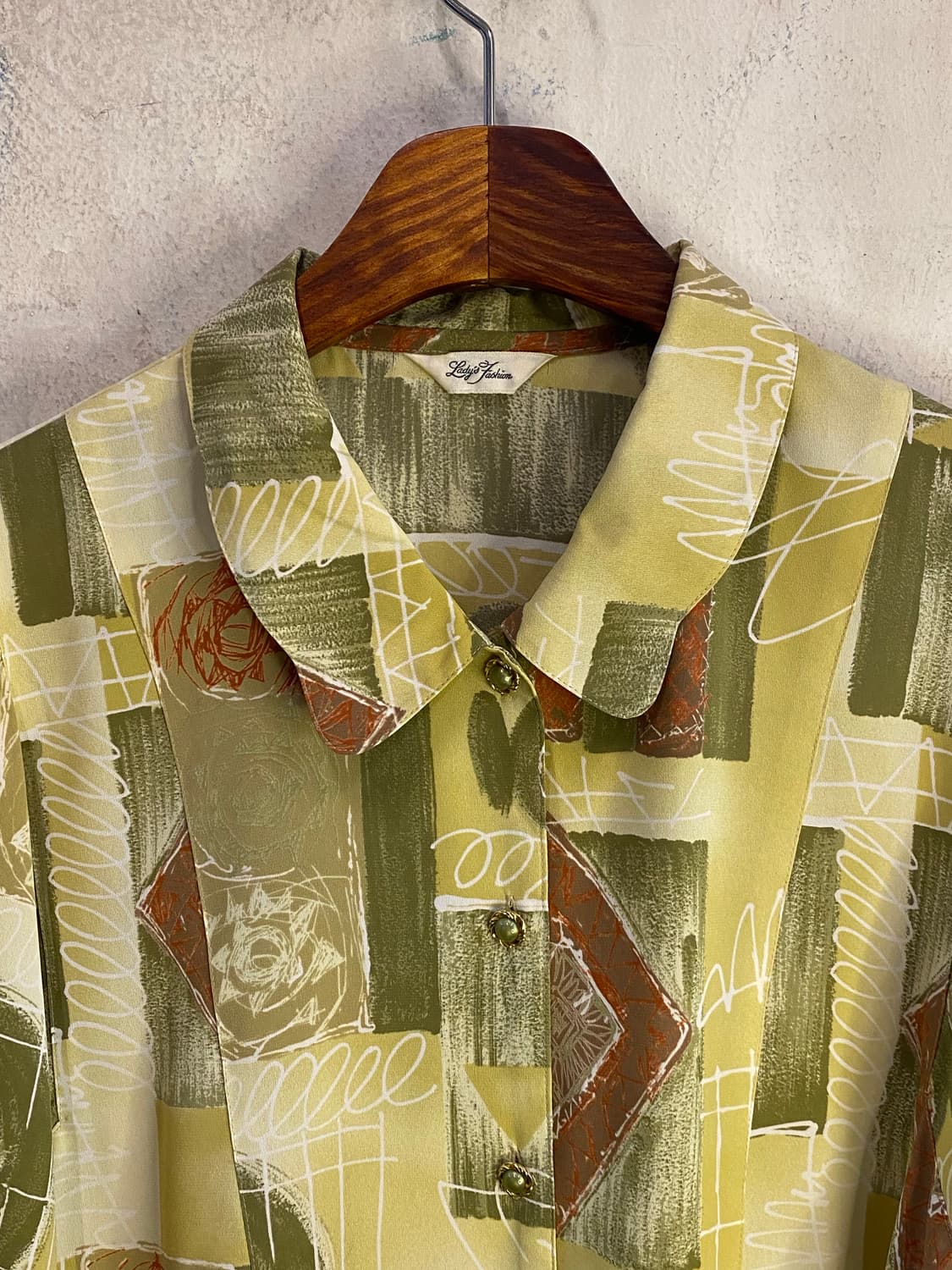 Japan vintage 반팔 블라우스 셔츠 Free 상품이미지2