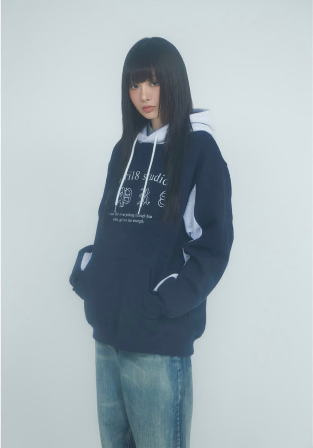 에이프릴에잇 후드티(black/L) 상품이미지2