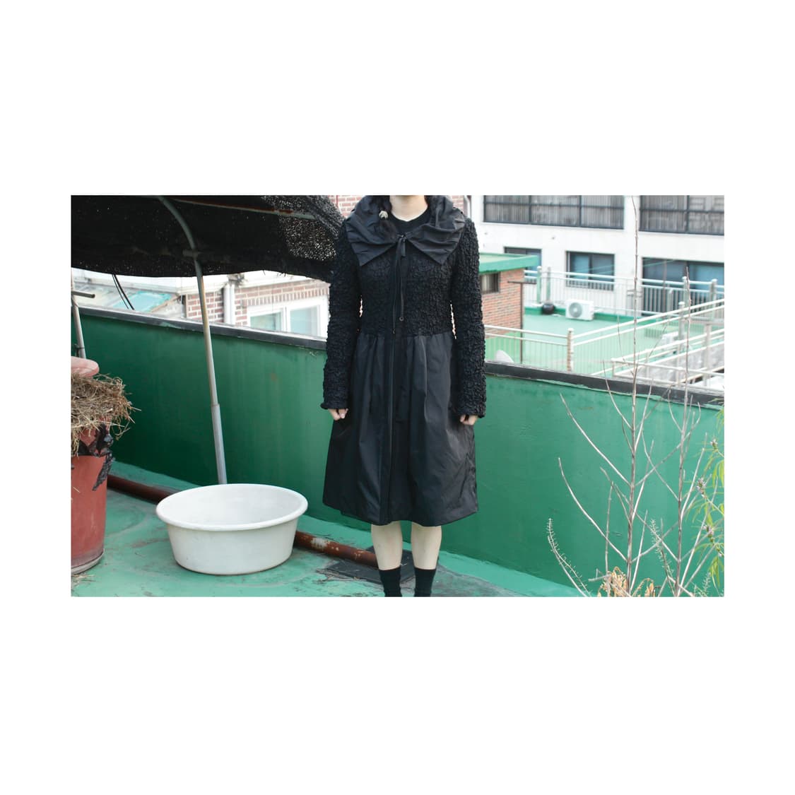 Shirring Taffeta Liner Semi Coat 상품이미지1