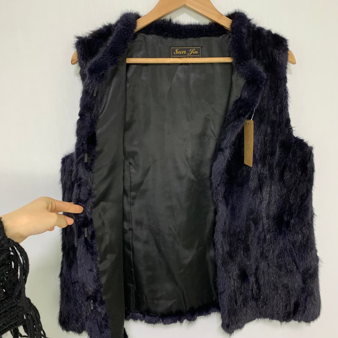 빈티지 밍크 퍼 베스트 조끼 선진모피 블루블랙 00s 빈티지 상품이미지8