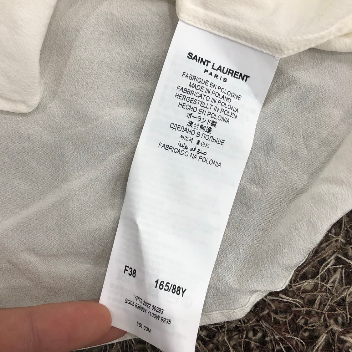 생로랑 유니폼 여성 실크 화이트 셔츠 상품이미지5