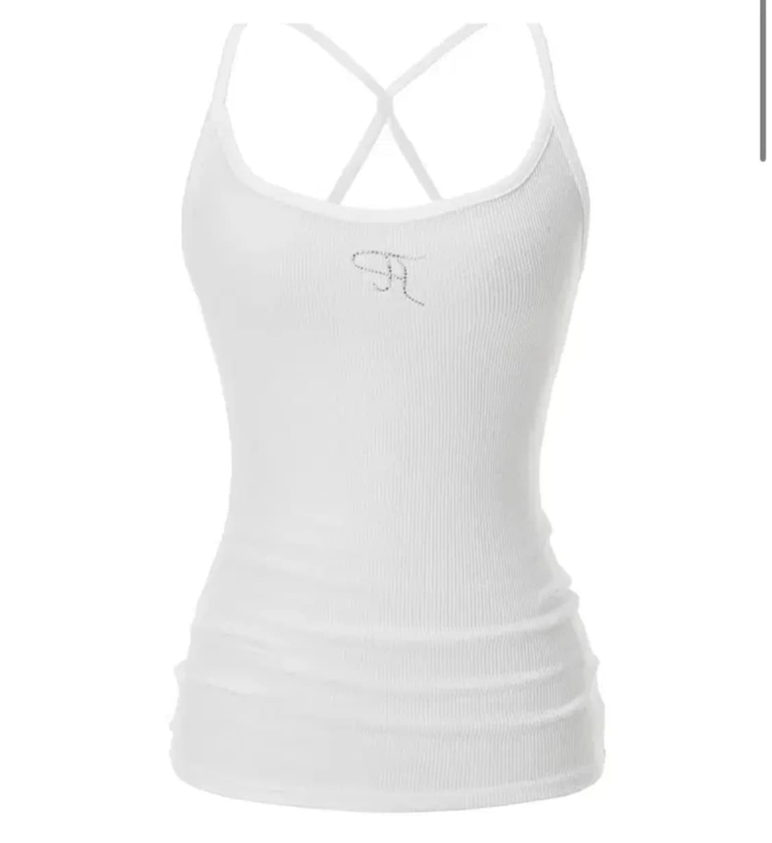 쓰리타임즈 쥬얼 크로스 백 탱크 탑 화이트 m 상품이미지1