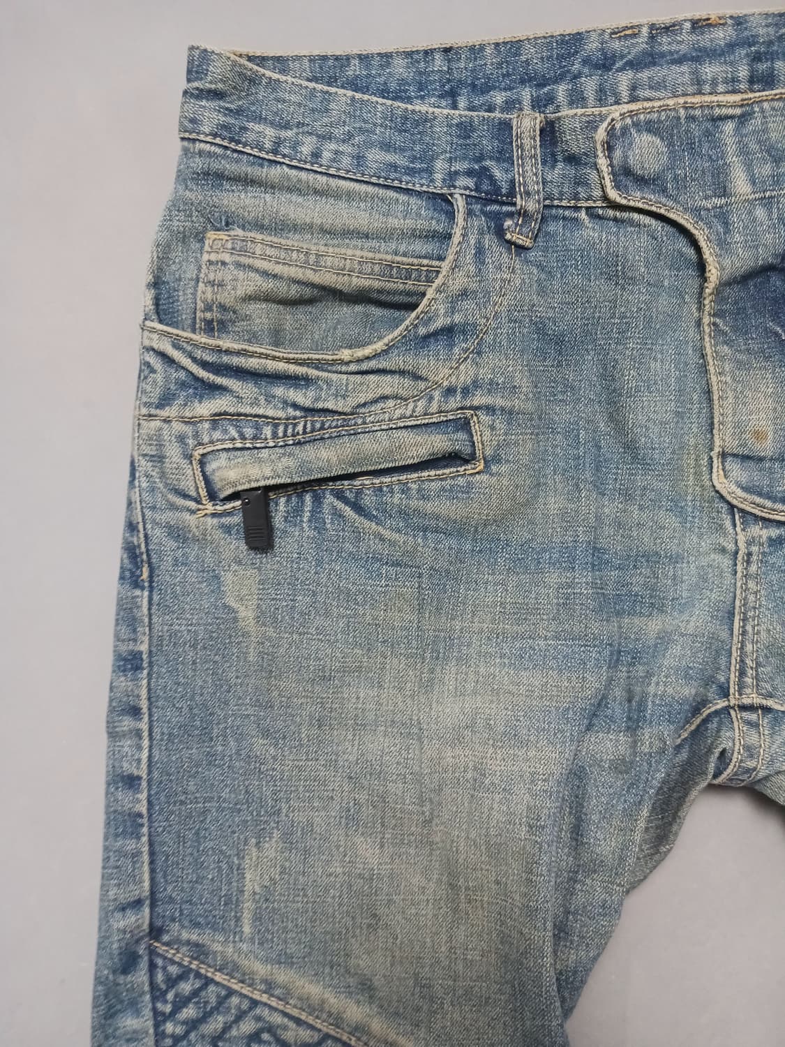 [32] 발망 빈티지 워싱 바이커진 청바지 상품이미지2