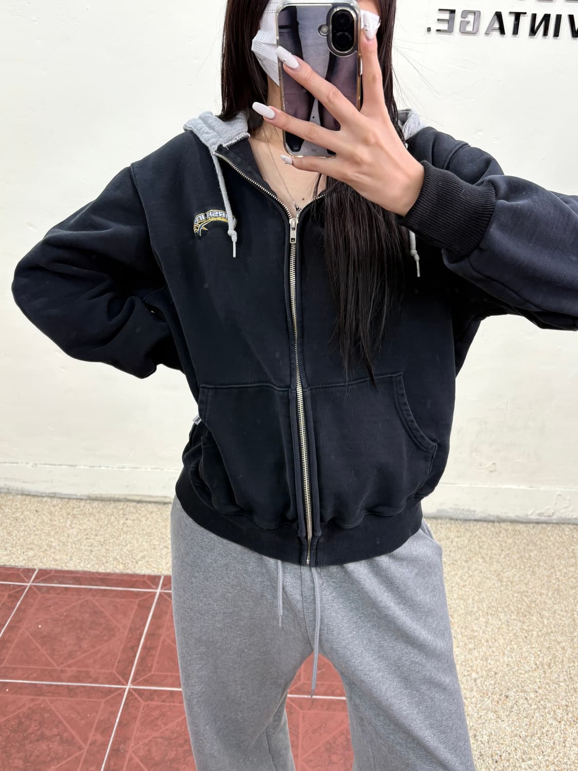 키르시 후드집업 블랙 상품이미지8