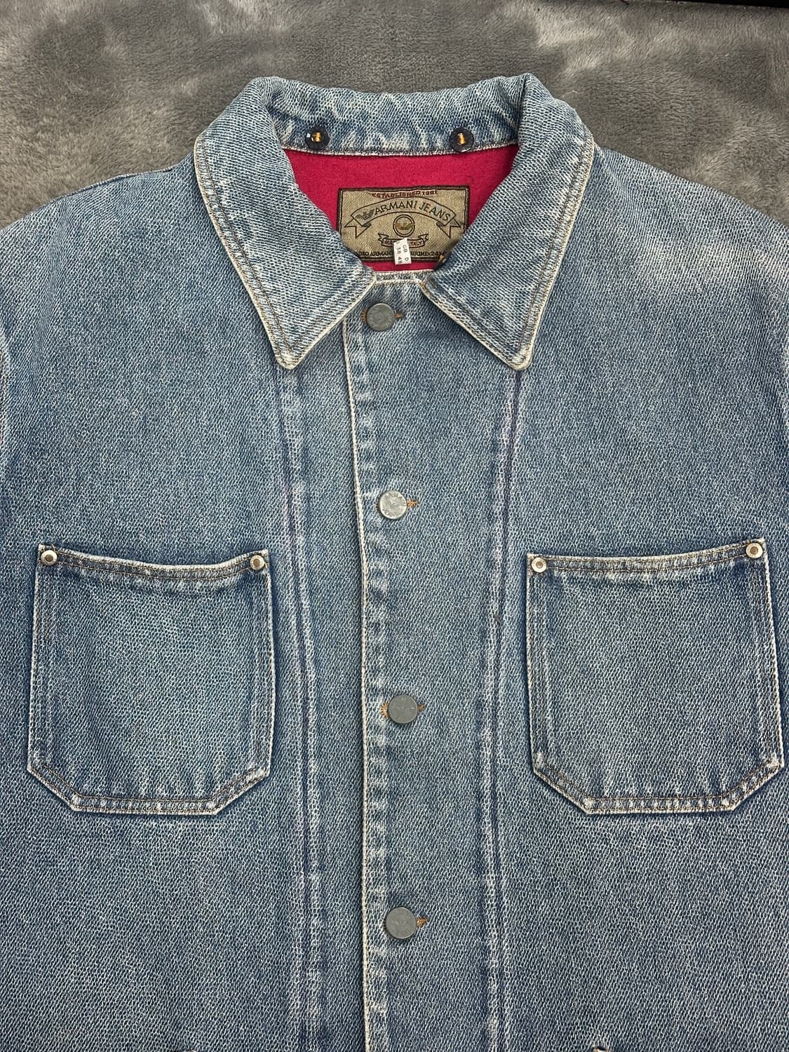 80s Armani Jeans 데님 초어 자켓 XL 상품이미지4