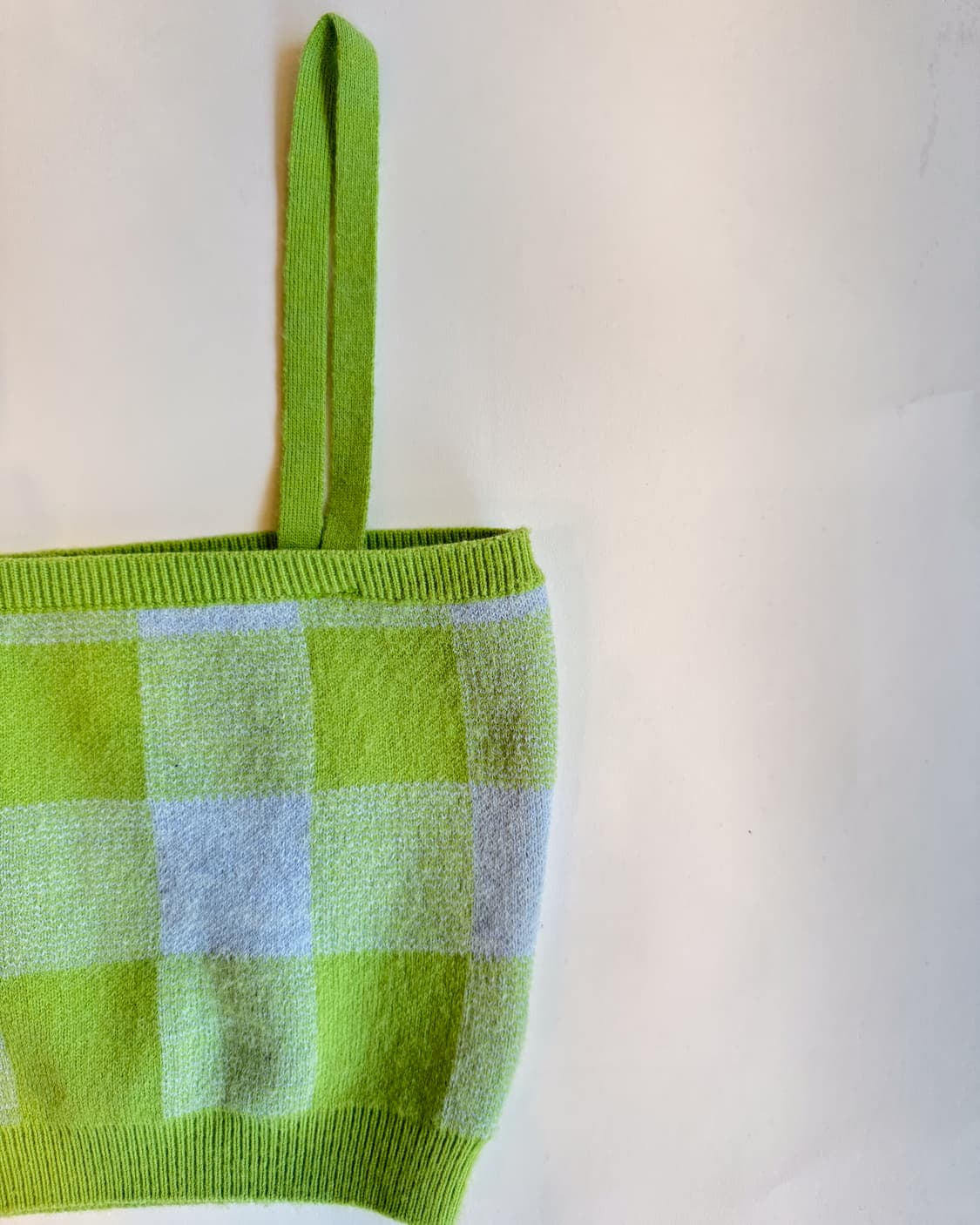 Green Check Knit Crop Top 상품이미지2