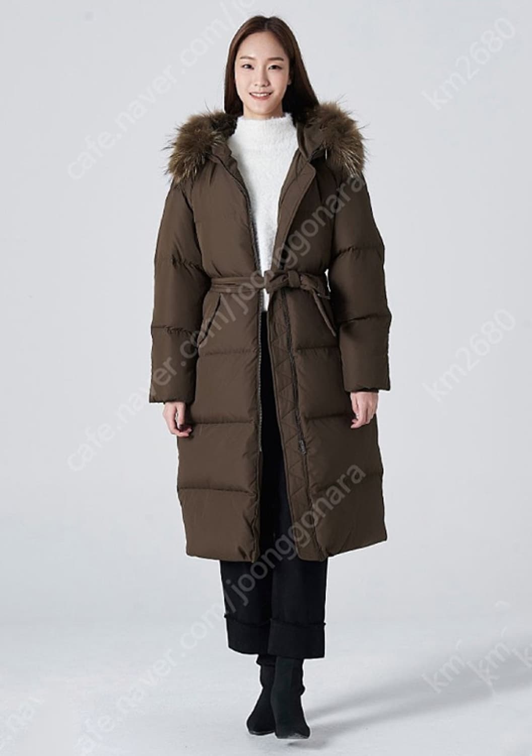 새상품) 라쿤 롱패딩 (줄포함) (실물털풍성) 블랙/브라운 상품이미지1