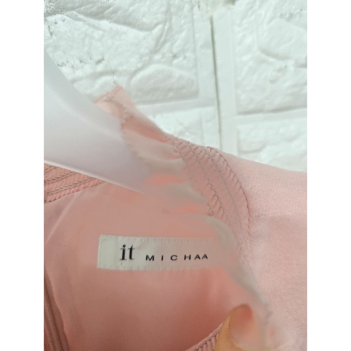 잇미샤 핑크 쉬폰 배색 원피스  상품이미지2