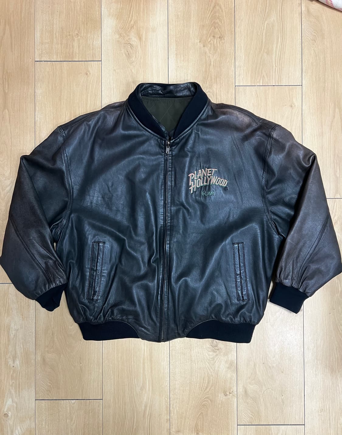 90‘s Planet Hollywood 가죽자켓 (양면, 카라 탈부착) 상품이미지2