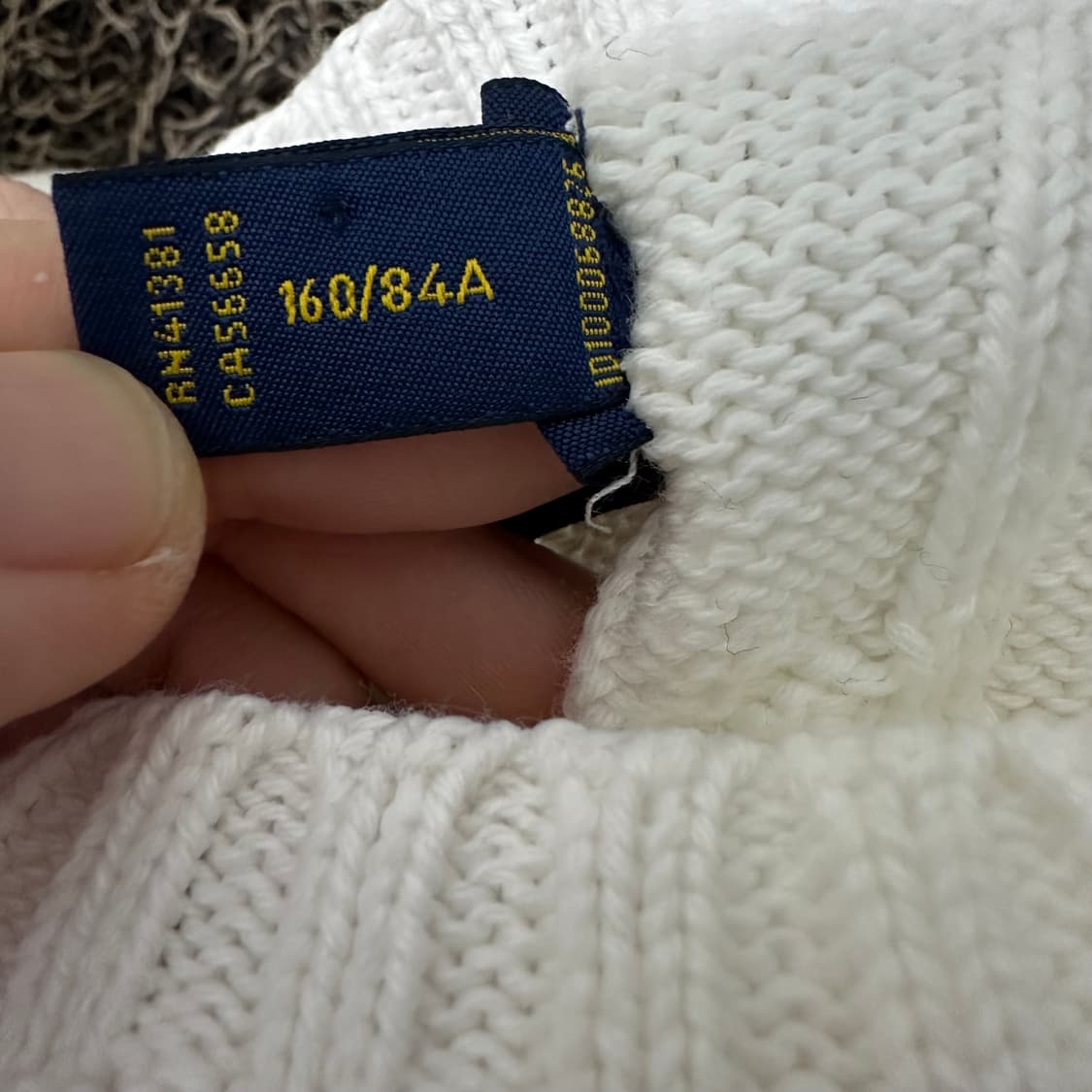 POLO 폴로 랄프로렌 여성 꽈배기 케이블 니트 화이트 S 상품이미지5